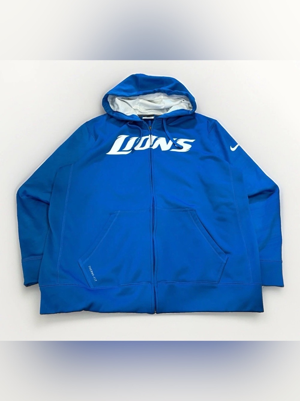 Detroit Lions Nike Therma-Fit Full Zip Hoodie Size Large NFL Team Apparel Blue